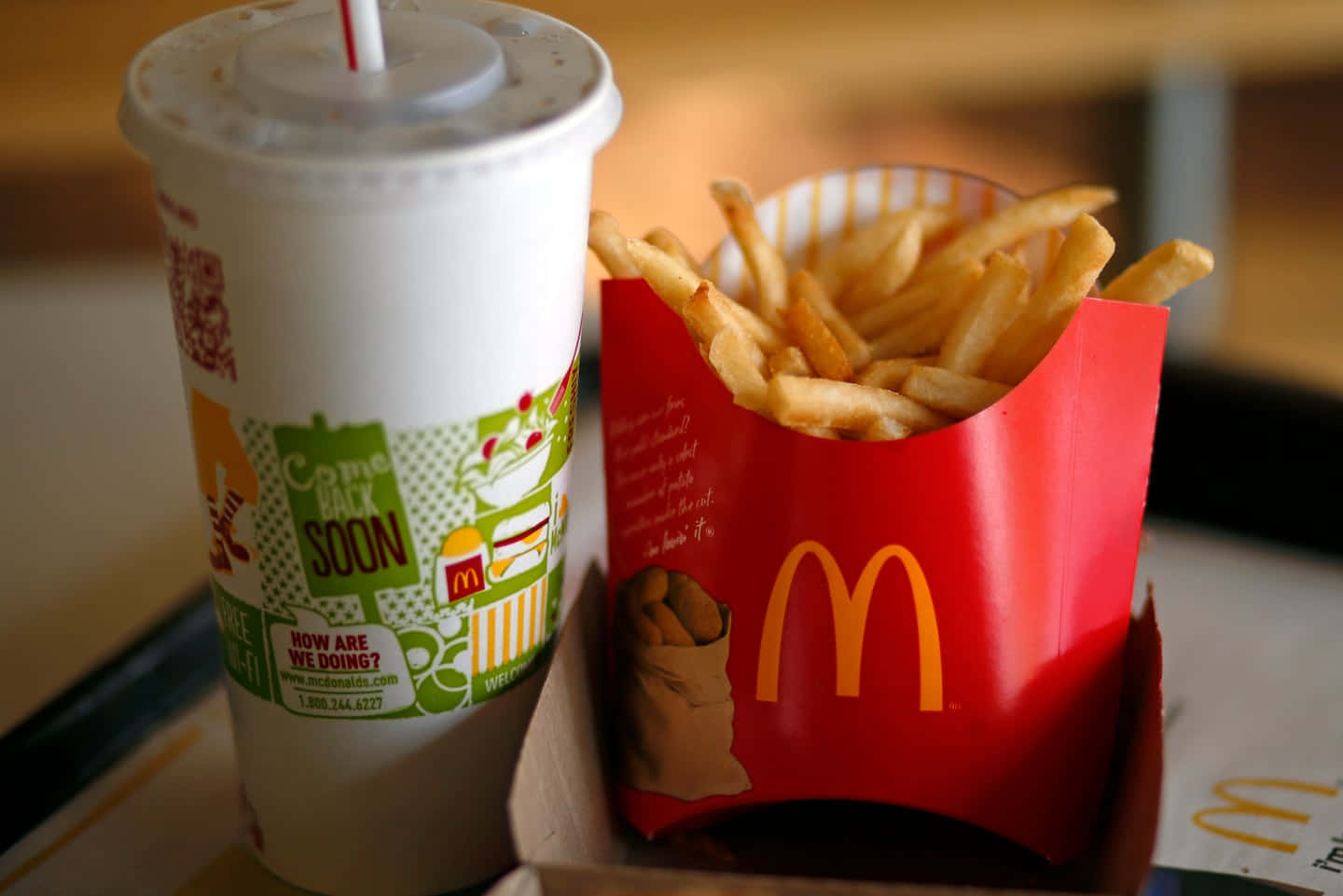 A Mcdonald's French Fries And A Drink