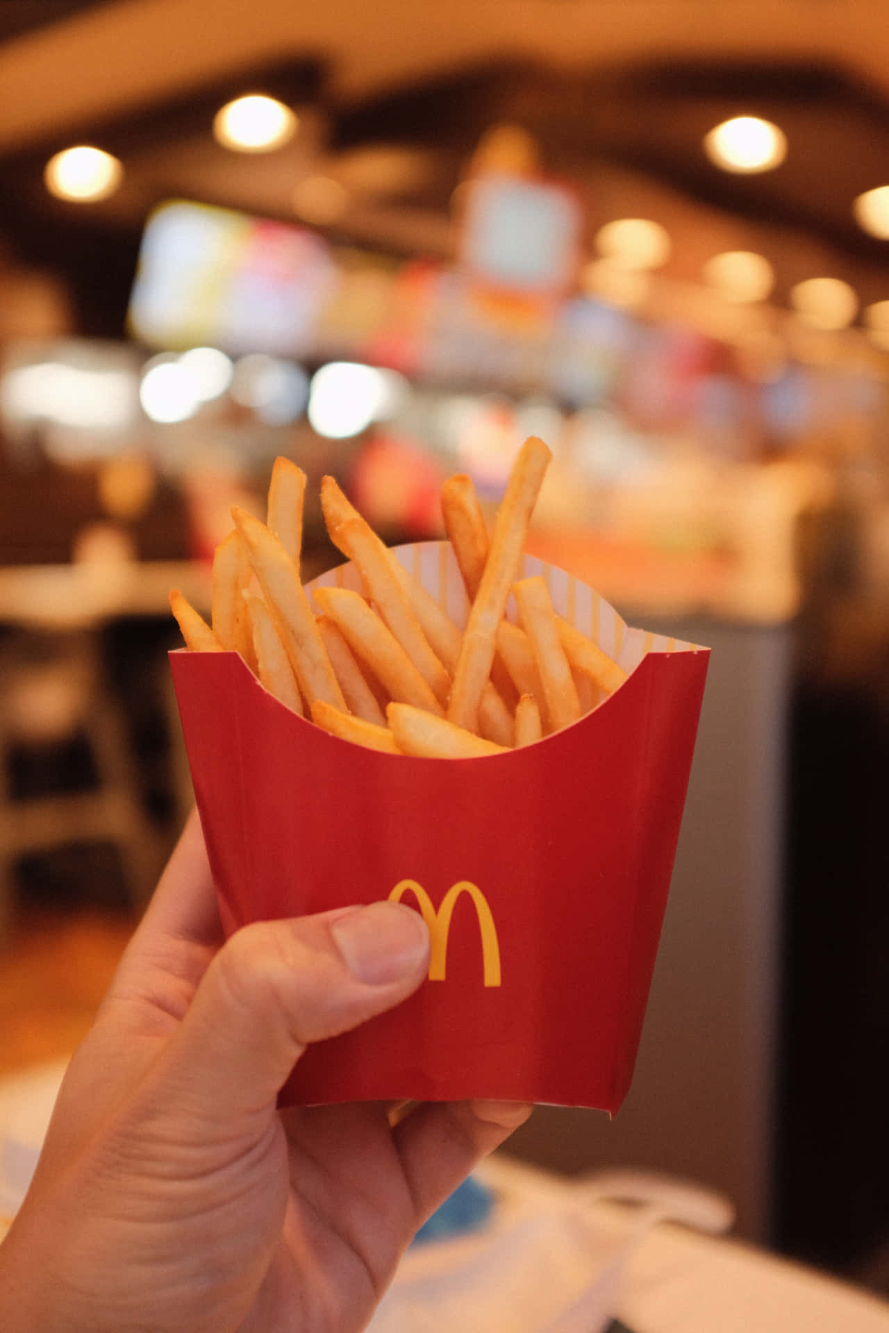 A Person Holding Up A Mcdonald's French Fries