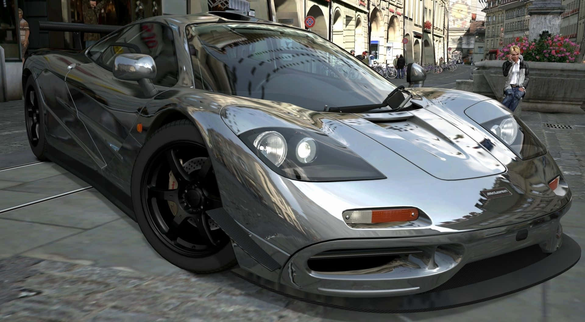 The Iconic McLaren F1 Sports Car in Action Wallpaper
