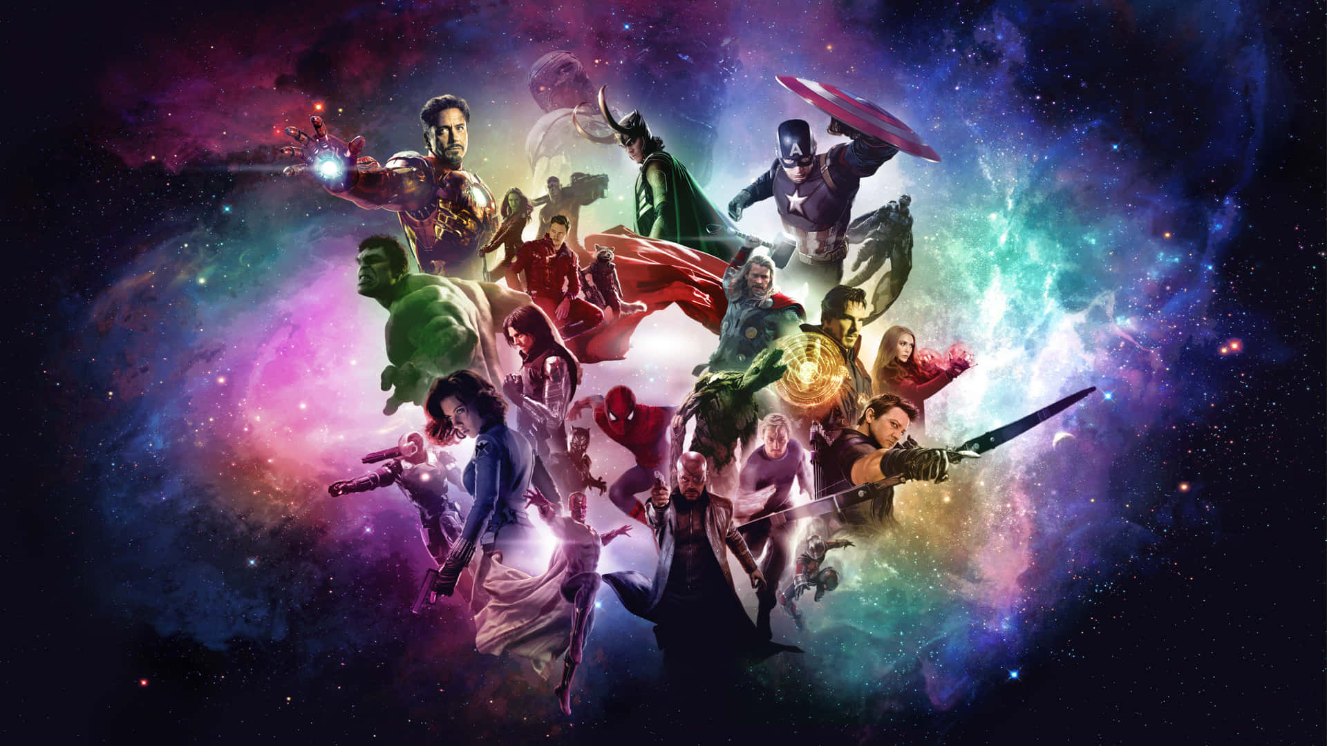 "The Earth's Mightiest Heroes Team Up" Wallpaper