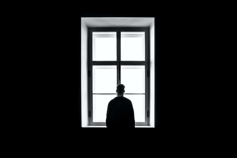 Silhouette Of A Person Standing In Front Of A Window