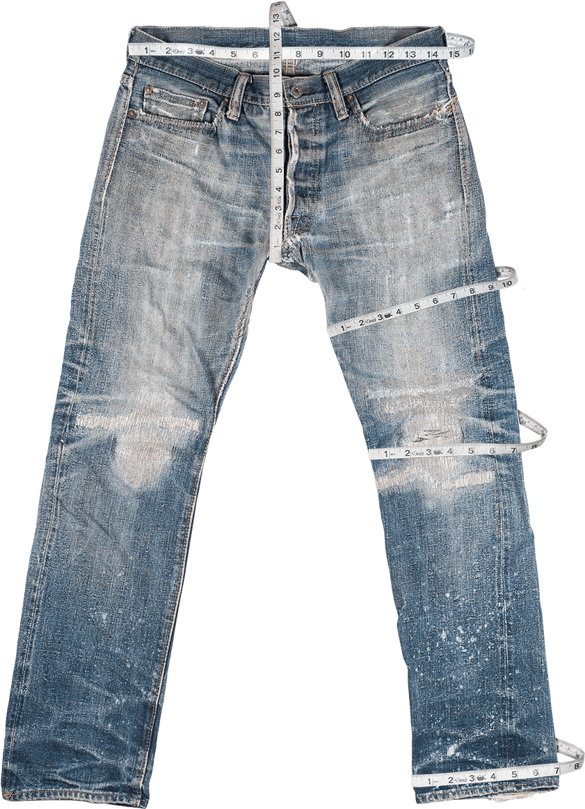 Measuring Denim Jeanswith Tape PNG