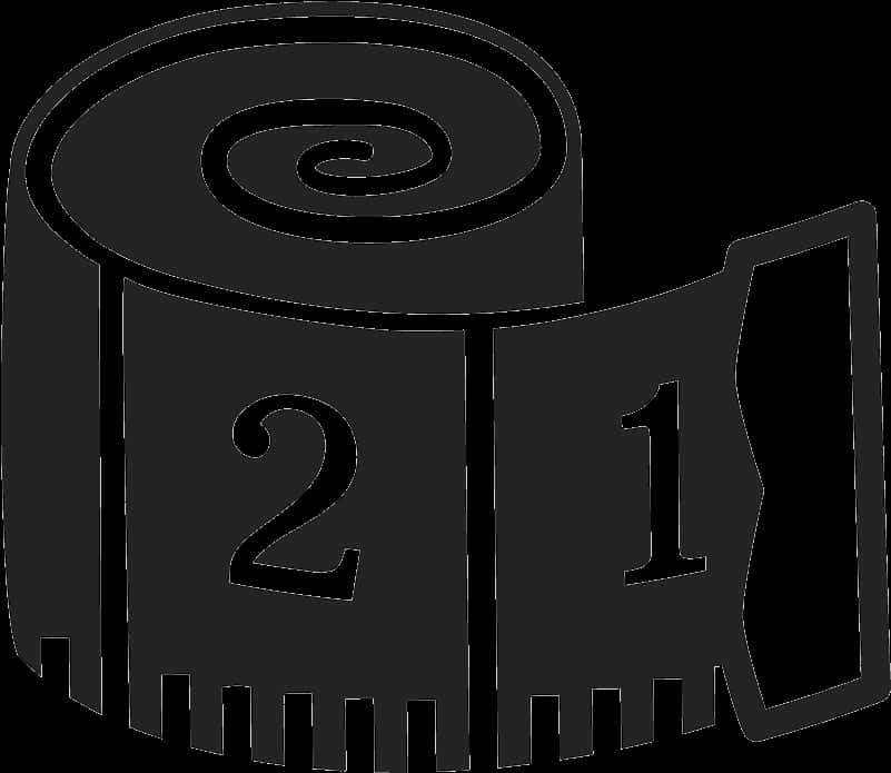 Measuring Tape Icon Blackand White PNG