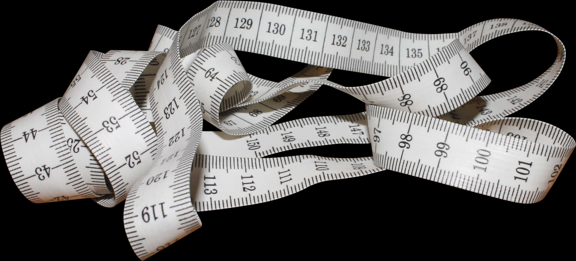 Measuring Tapeon Black Background PNG