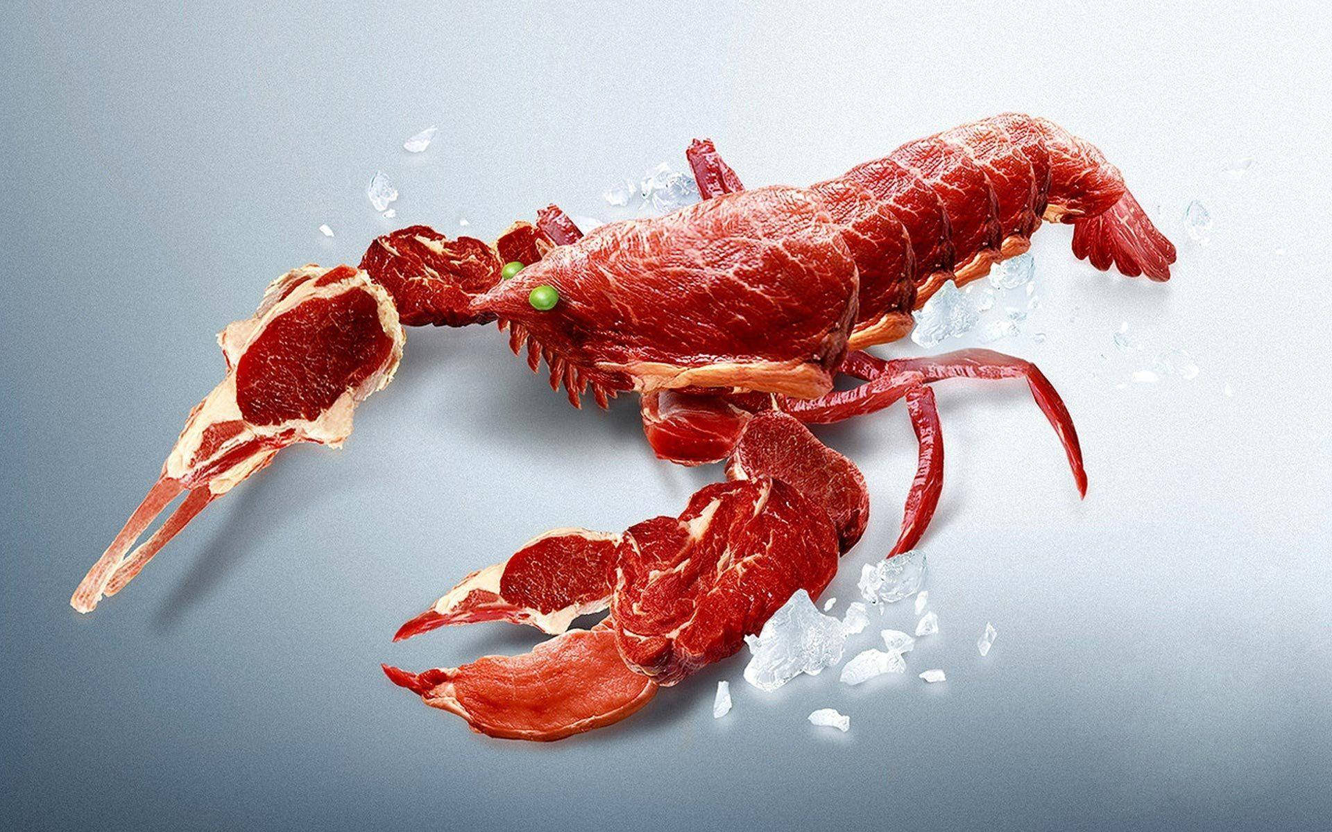 Meat Arranged In A Lobster Wallpaper