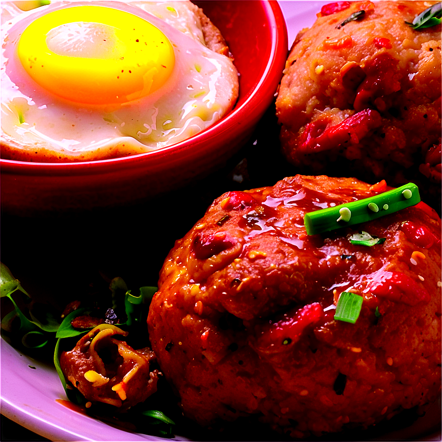 Meatball And Egg Breakfast Png 06242024 PNG