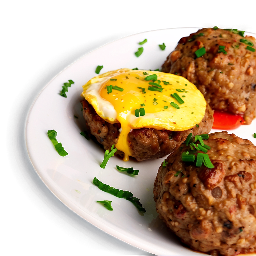 Meatball And Egg Breakfast Png Lhn40 PNG