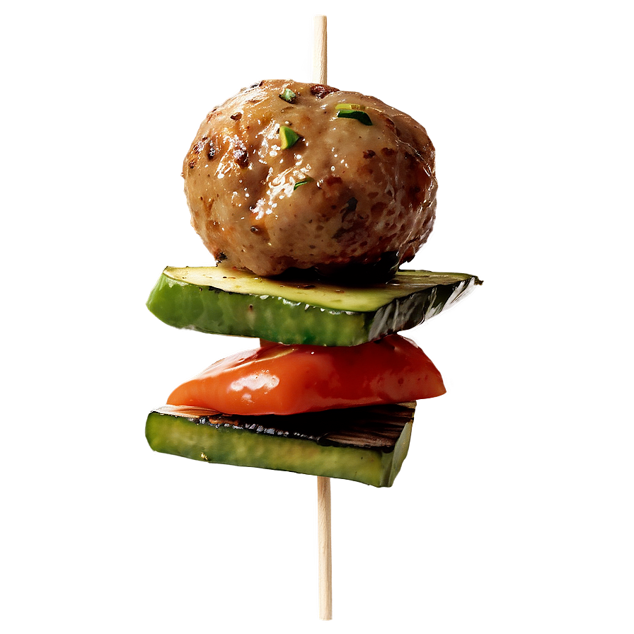 Meatball And Vegetable Skewer Png 06242024 PNG