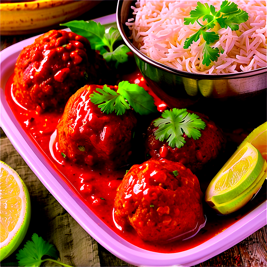 Meatball Curry Feast Png 06242024 PNG