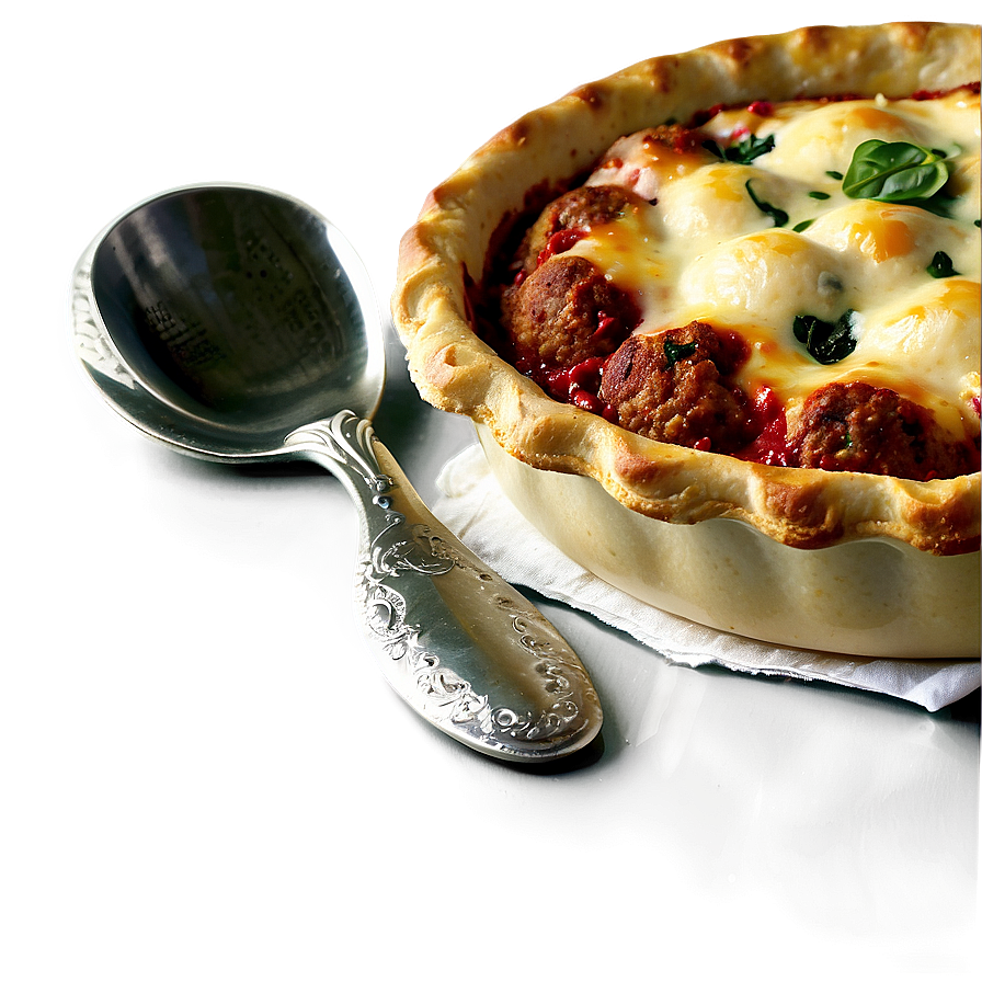 Meatball Mozzarella Pie Delicious Dish PNG