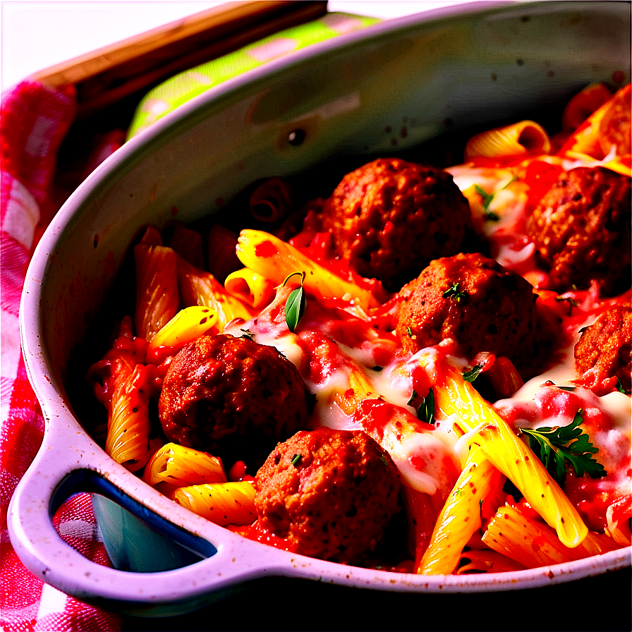 Meatball Pasta Bake Png 27 PNG