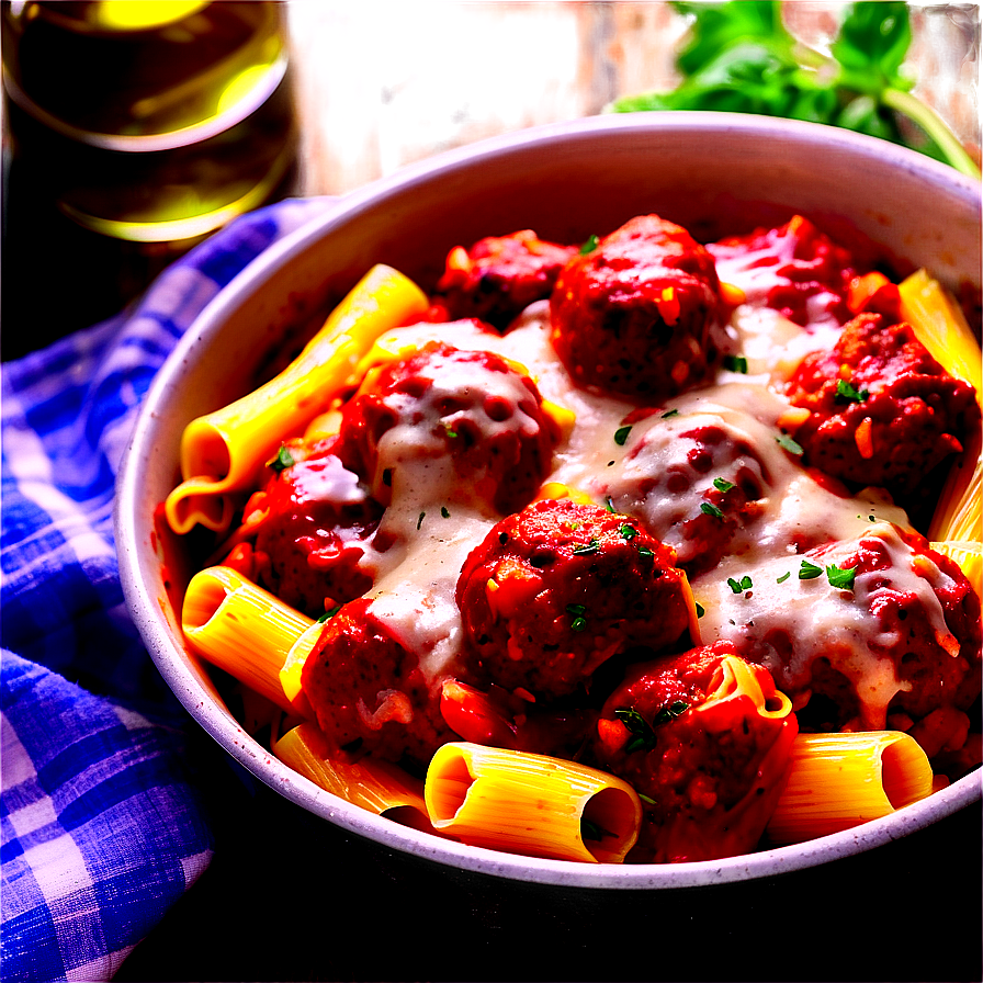 Meatball Pasta Bake Png Hhm PNG