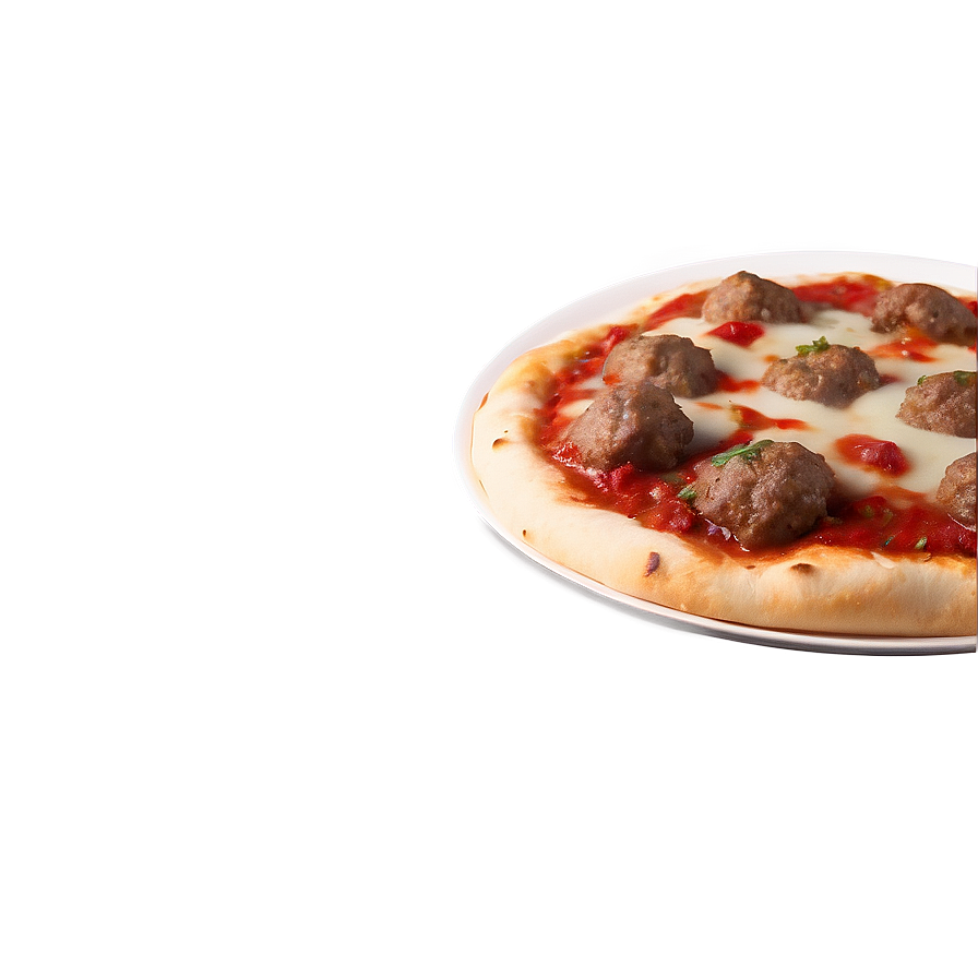 Meatball Pizza Dish PNG