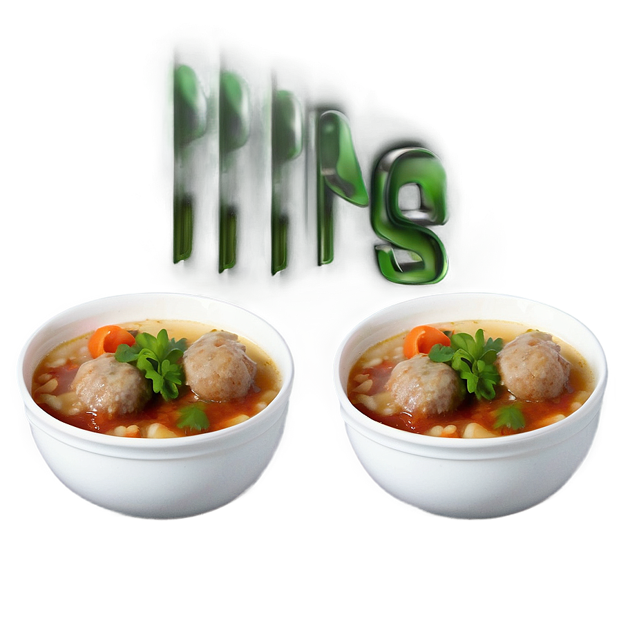 Meatball Soup Digital Artwork PNG