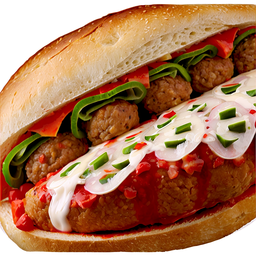 Meatball Sub Sandwich PNG