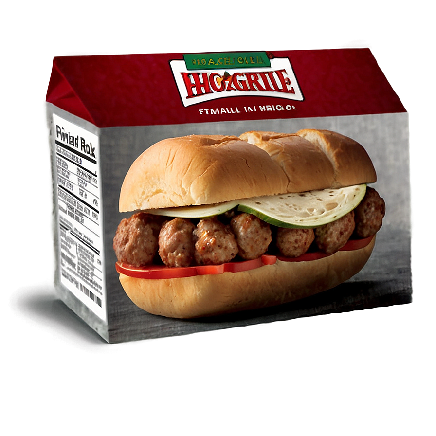 Meatball Sub Sandwich Packaging PNG