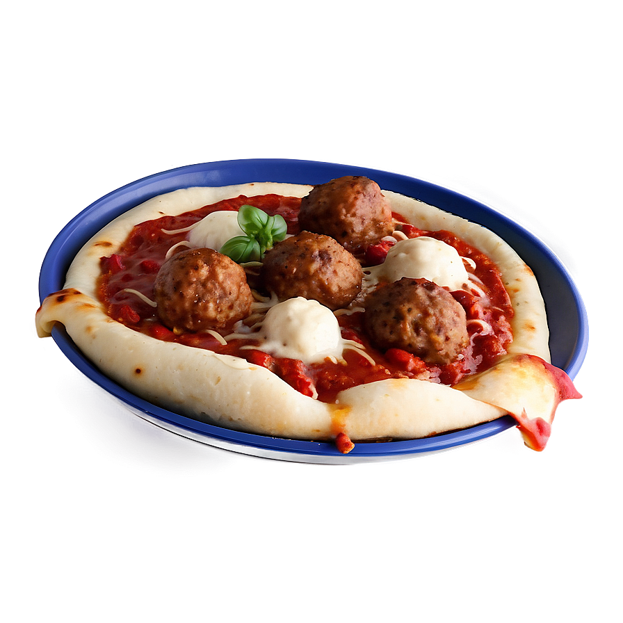 Meatball Topped Pizza Png 06242024 PNG