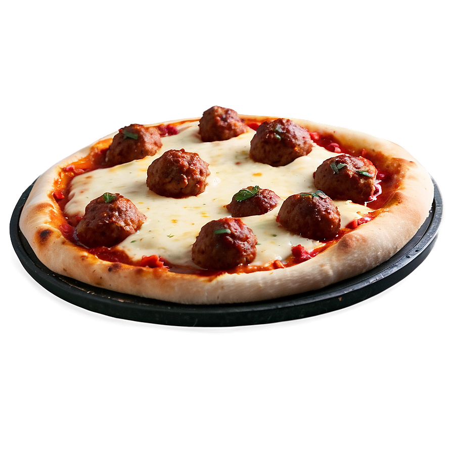 Meatball Topped Pizza Png Qrs83 PNG