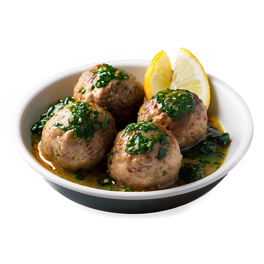 Meatball With Chimichurri Sauce Png 06242024 PNG