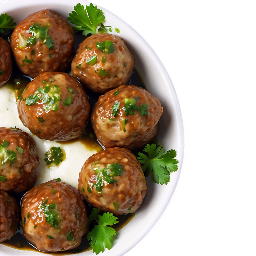 Meatball With Chimichurri Sauce Png 06242024 PNG