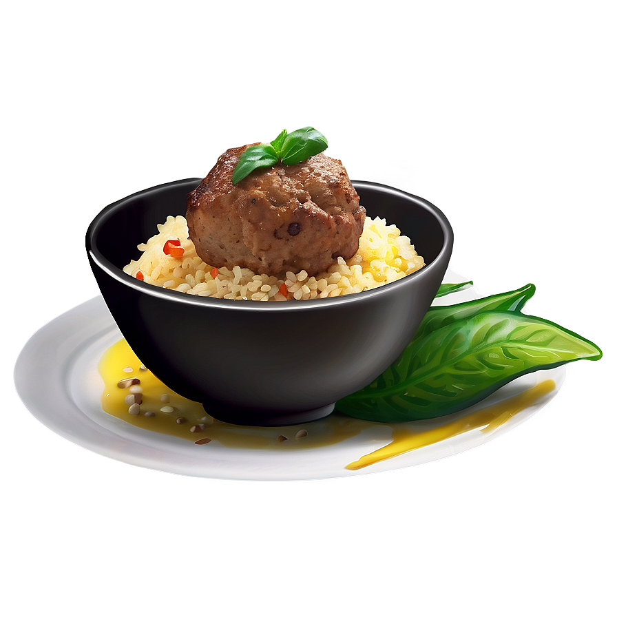 Meatball With Couscous Png 06242024 PNG