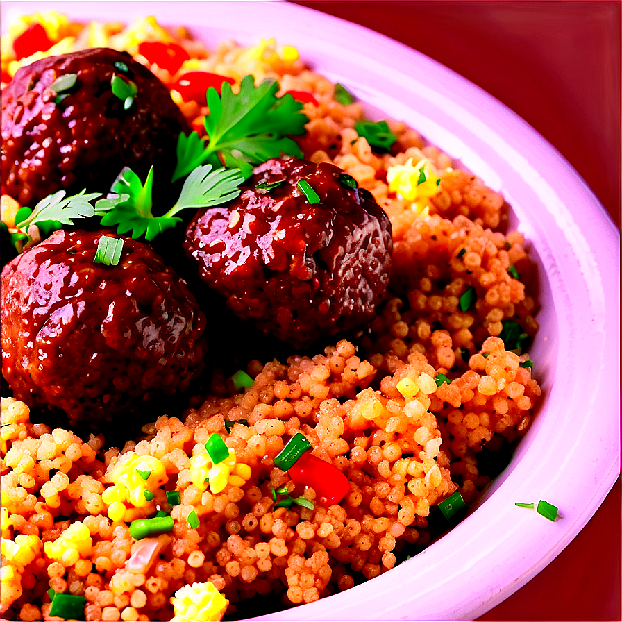 Meatball With Couscous Png 06242024 PNG