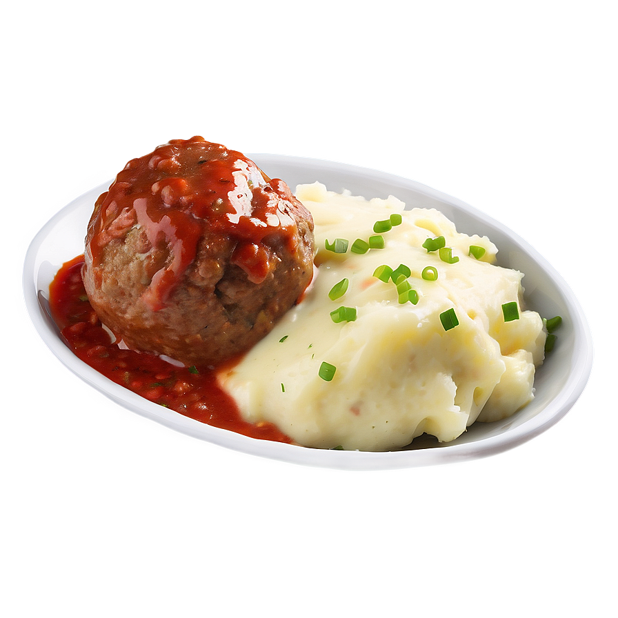 Meatball With Mashed Potatoes Png 06242024 PNG