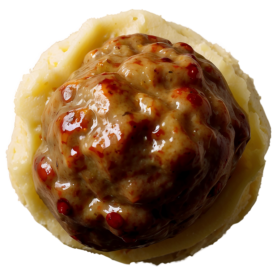 Download Meatball With Mashed Potatoes Png Adv75 | Wallpapers.com