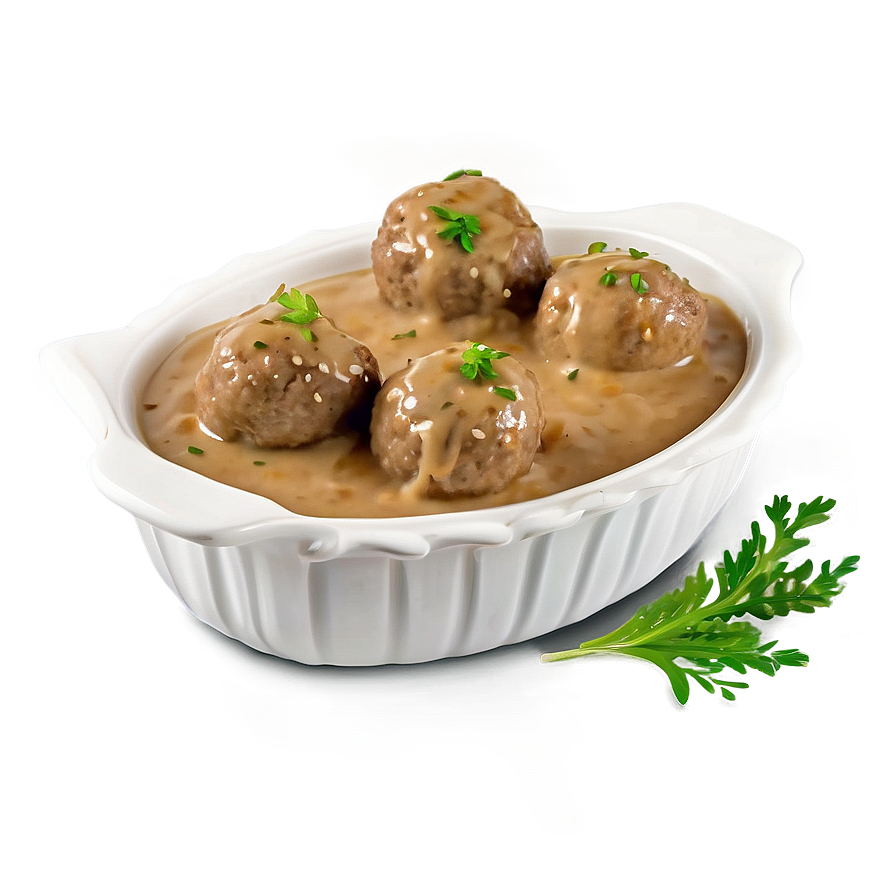 Meatball With Mushroom Gravy Png 06242024 PNG