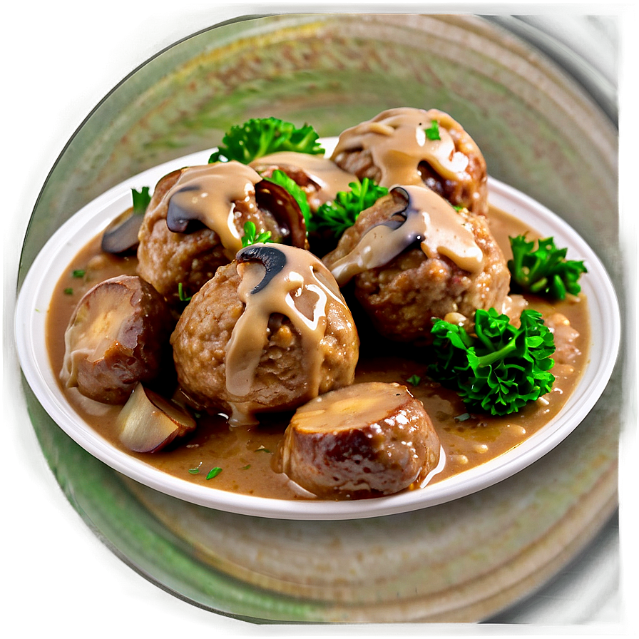 Meatball With Mushroom Gravy Png 71 PNG