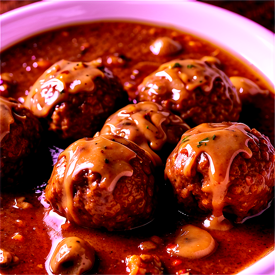 Meatball With Mushroom Gravy Png Sqw PNG