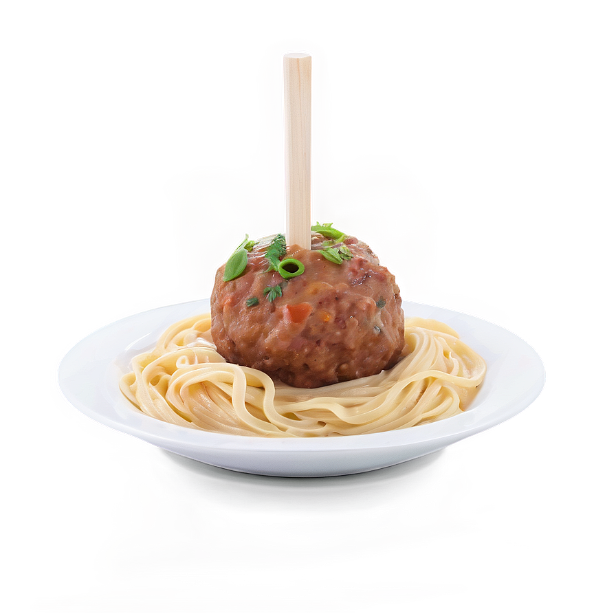 Meatball With Noodles Png 06242024 PNG