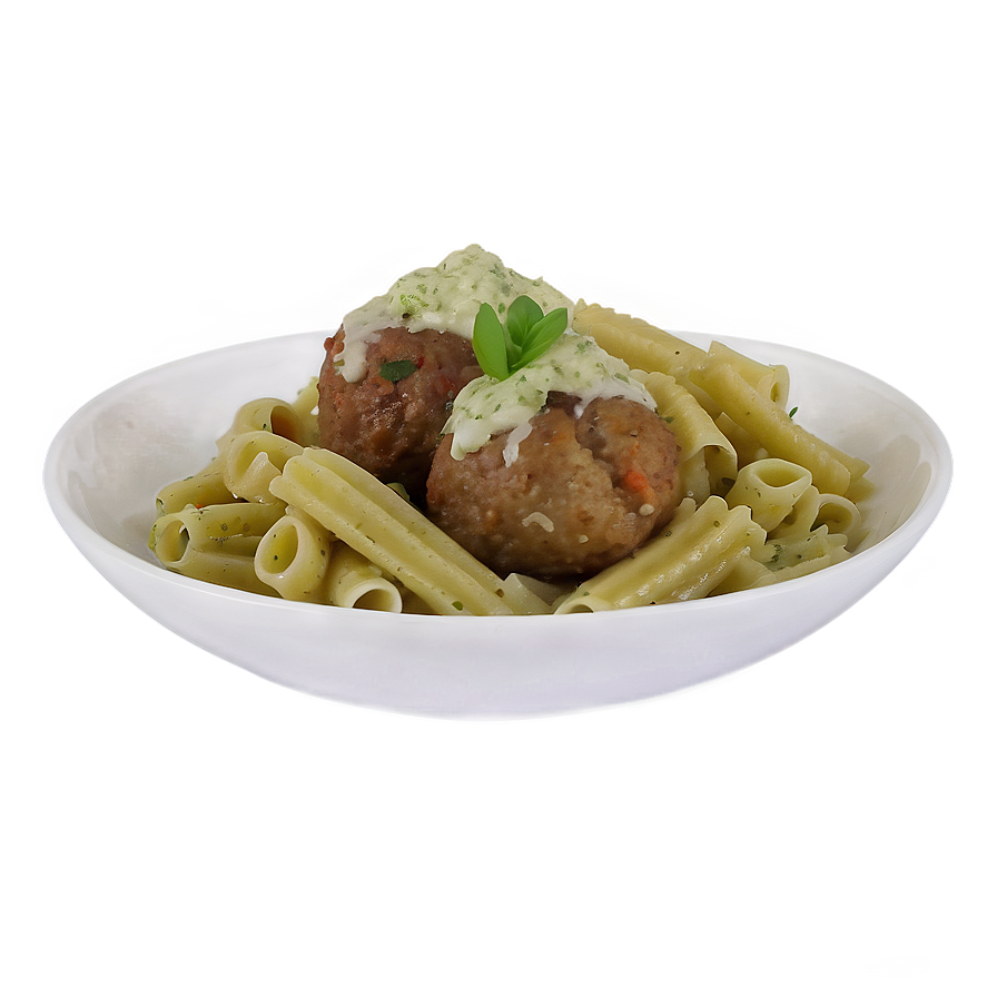 Meatball With Pesto Pasta Png Ktn16 PNG