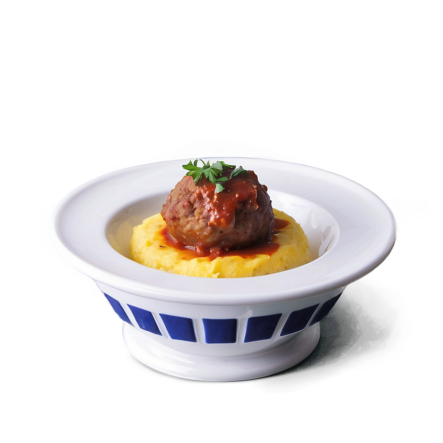 Meatball With Polenta Png 06242024 PNG