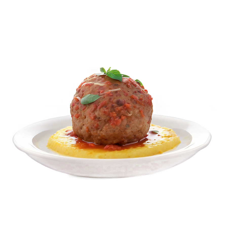 Meatball With Polenta Png 06242024 PNG