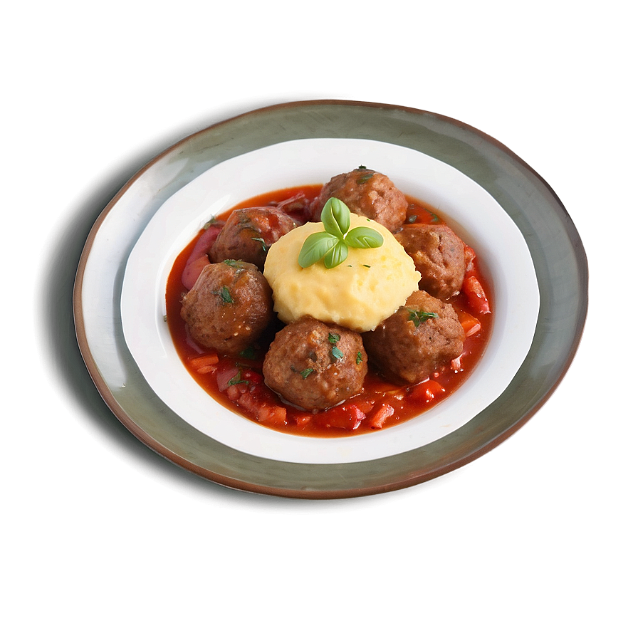 Meatball With Polenta Png Piq34 PNG