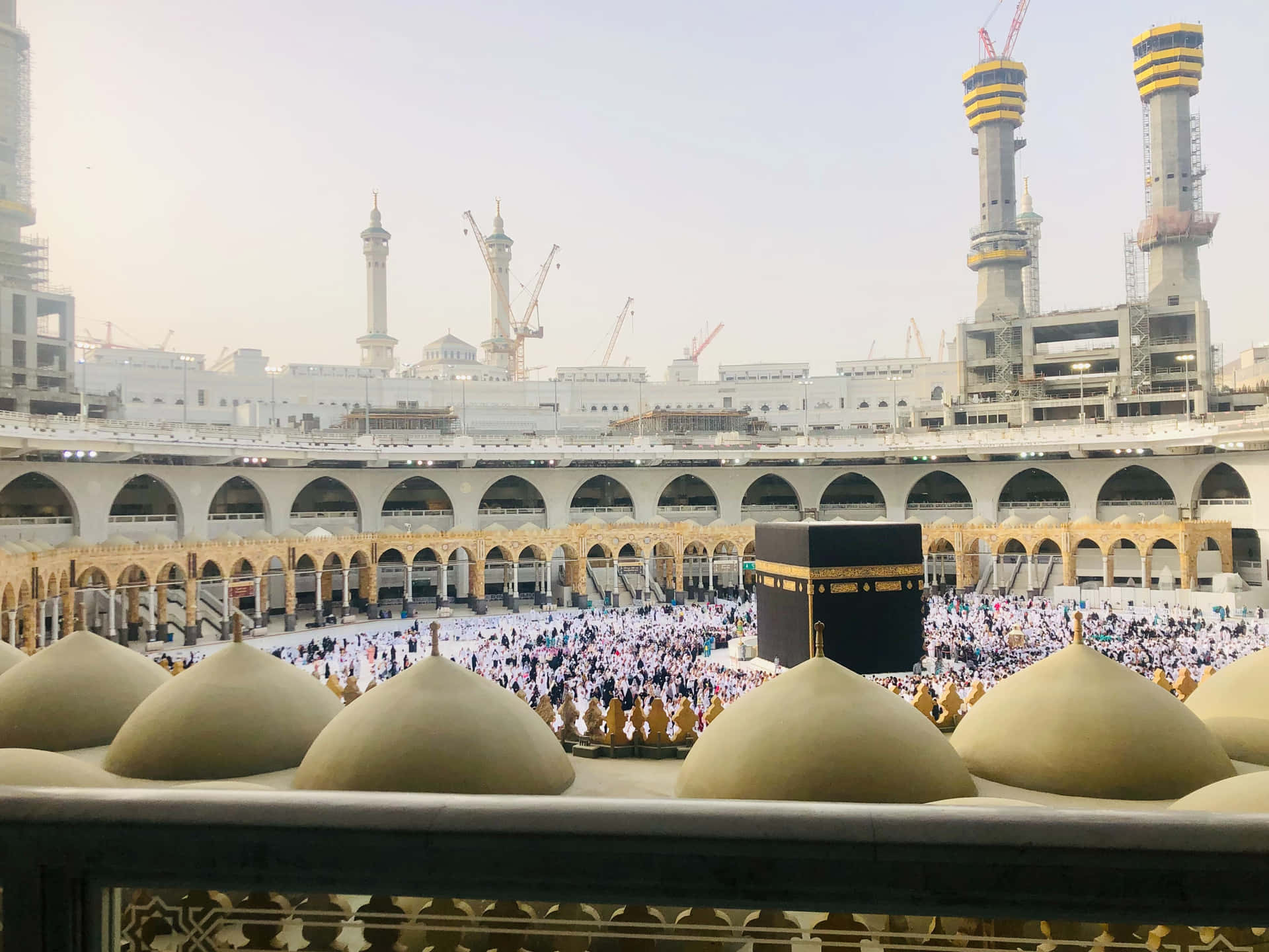 The stunning view of Mecca Mosque, home to the Islamic religion.