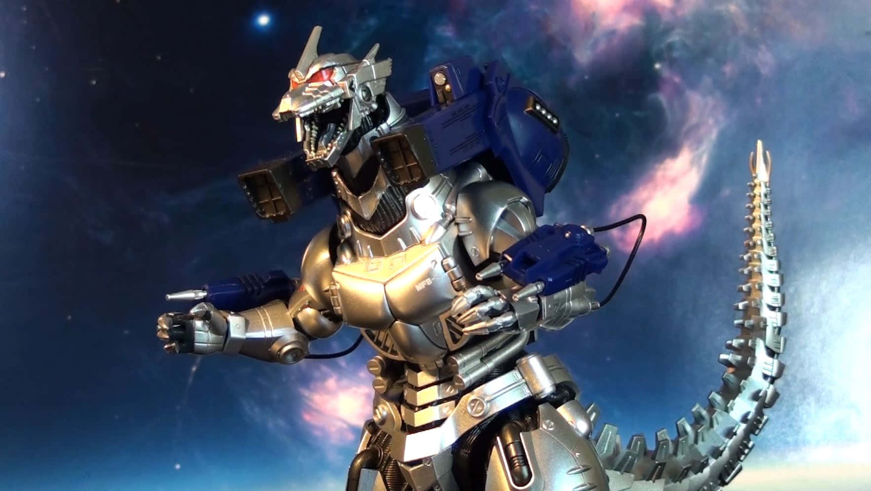Mechagodzilla, the powerful robotic kaiju in action Wallpaper