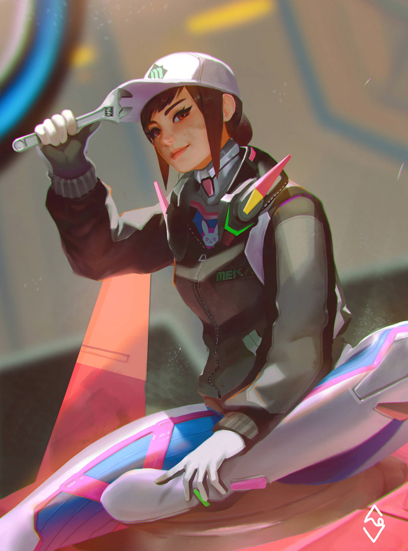 Dva, the highly skilled and technologically advanced Mech Warrior Wallpaper