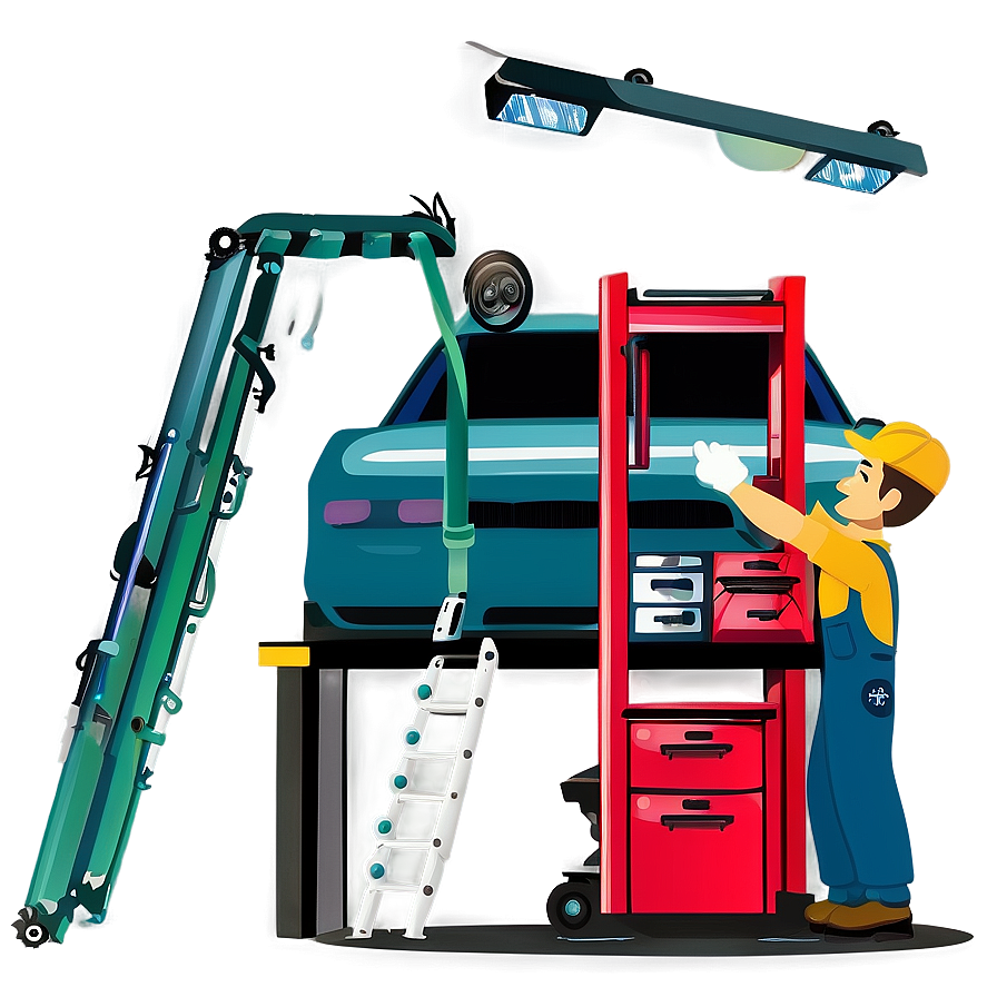 Mechanic Working On Car Png Sgv19 PNG