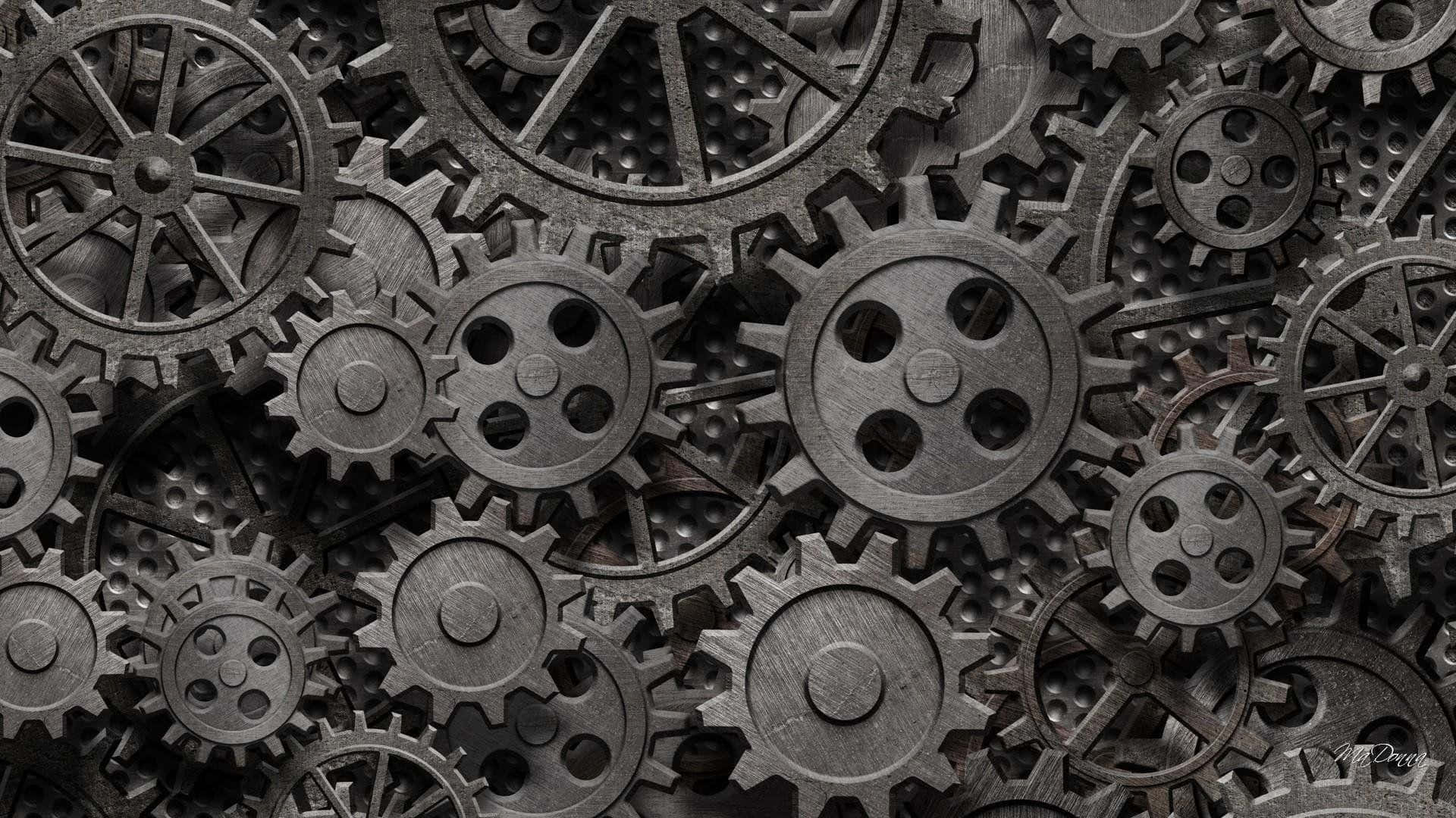 A Close Up Of Many Gears And Gears Wallpaper