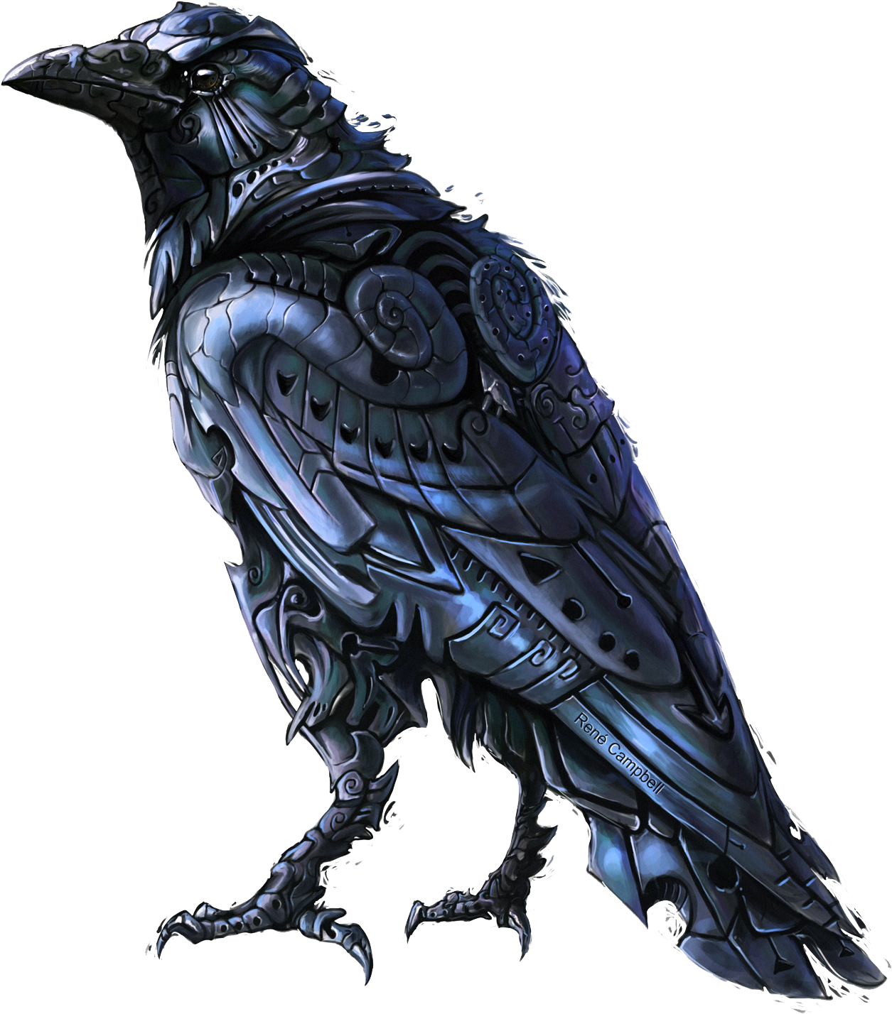 Mechanical Raven Artwork PNG