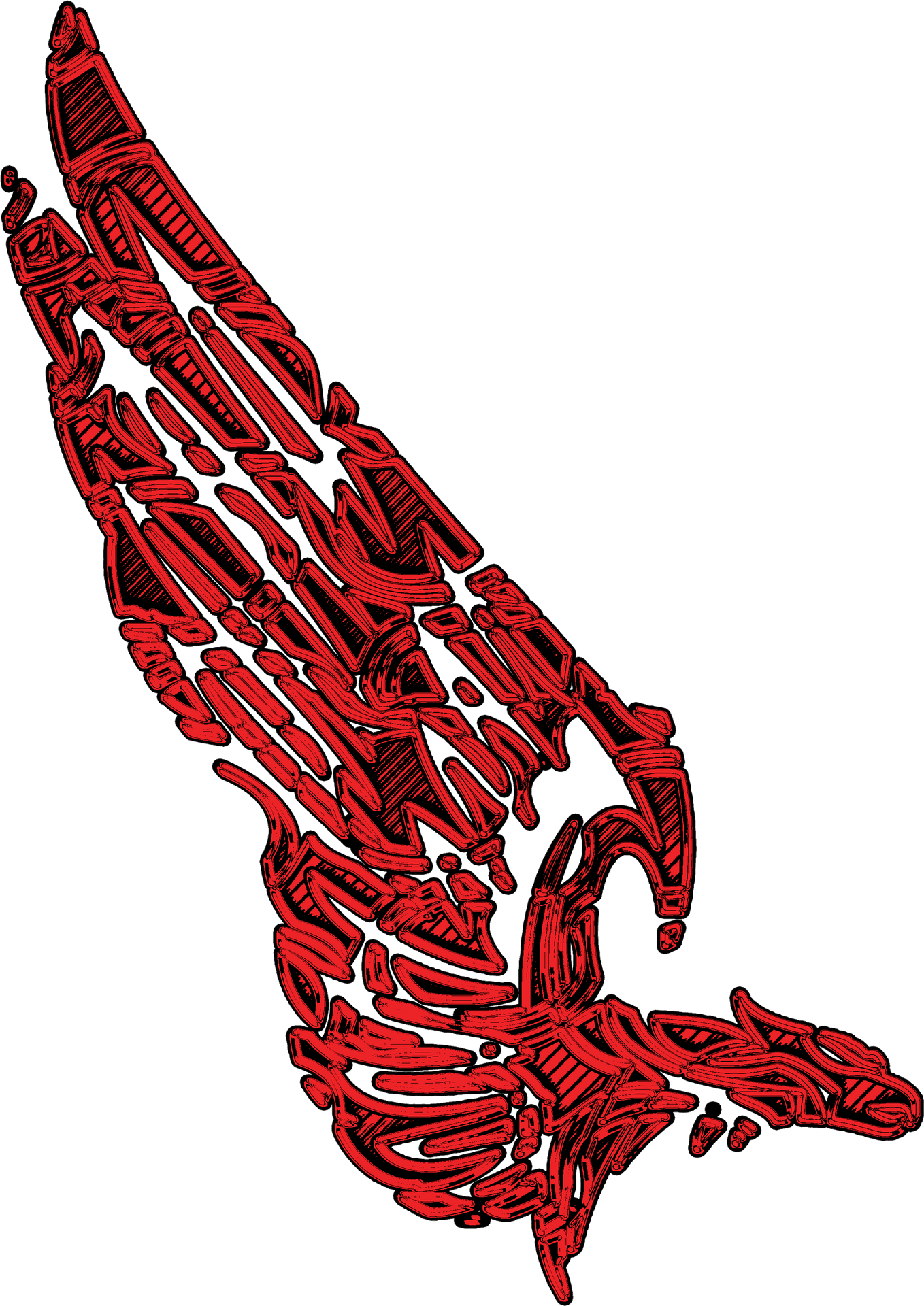 Mechanical Wing Tattoo Design PNG