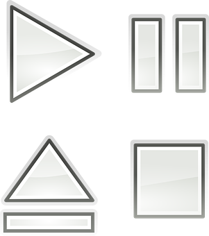 Media Player Buttons Vector PNG