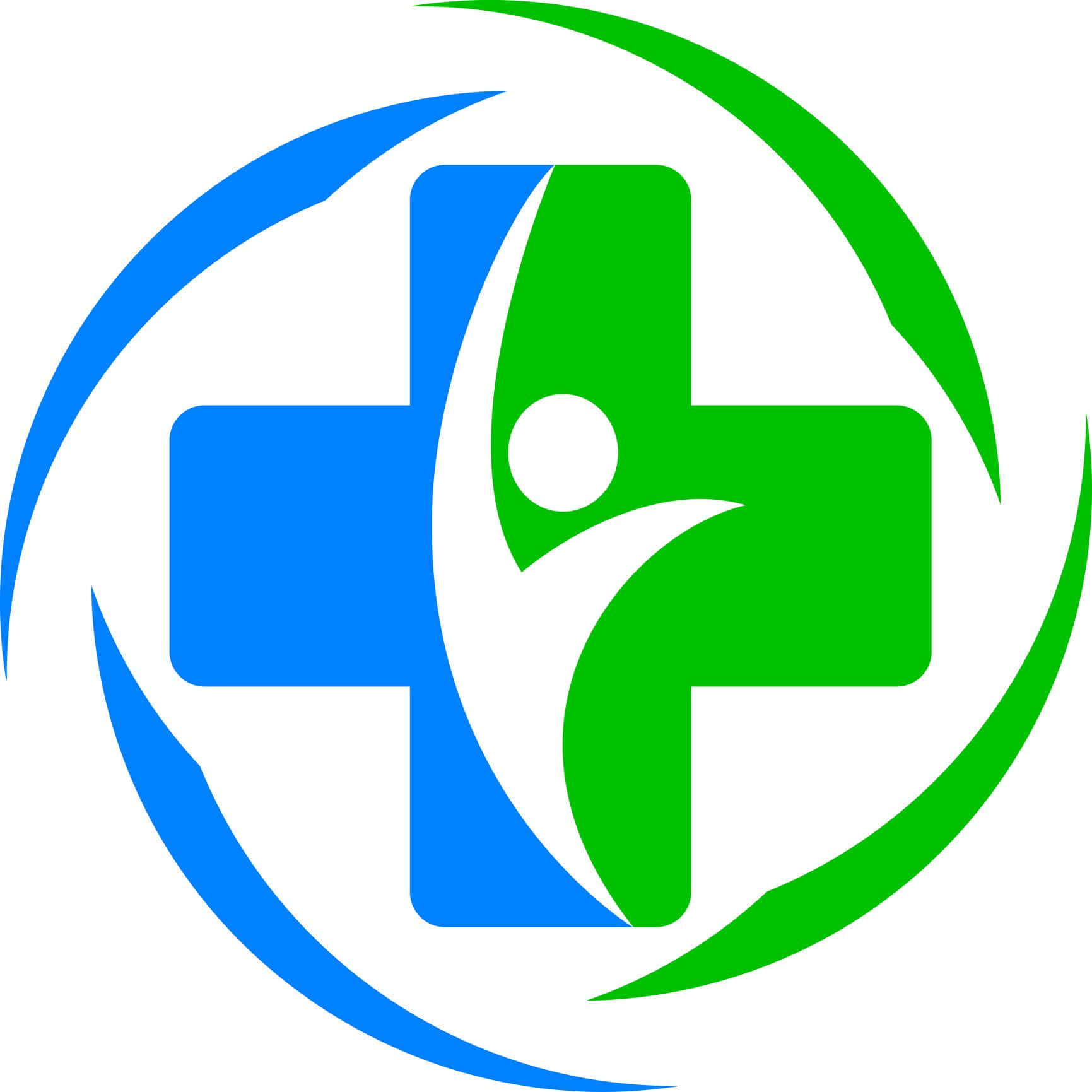 Enblå Och Grön Medicinsk Logotyp