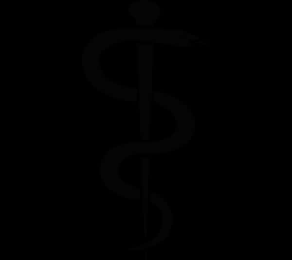 Medical Caduceus Symbol Black Background PNG