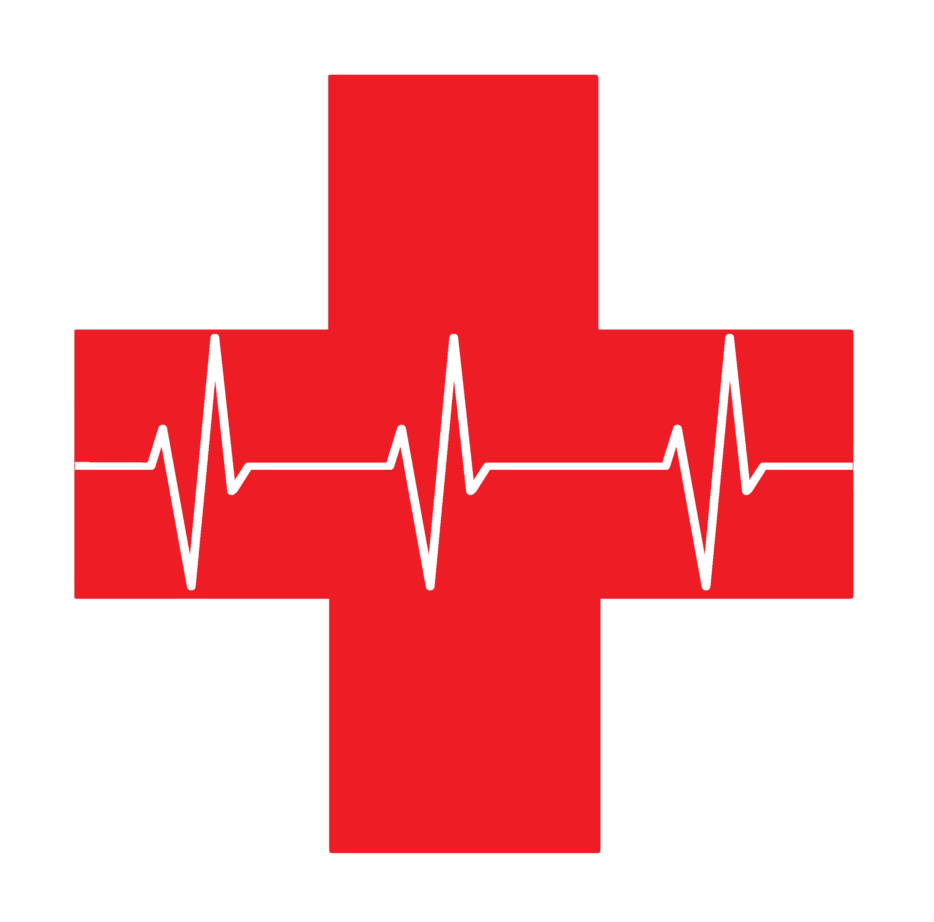 Medical Cross Heartbeat Symbol PNG