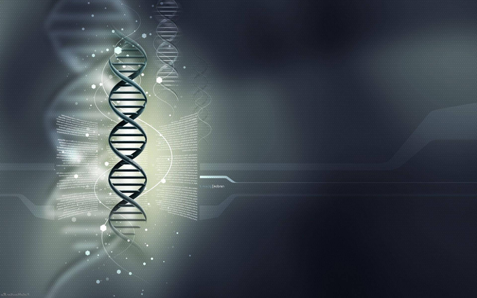 Intricate Blue DNA Helix Symbol Wallpaper