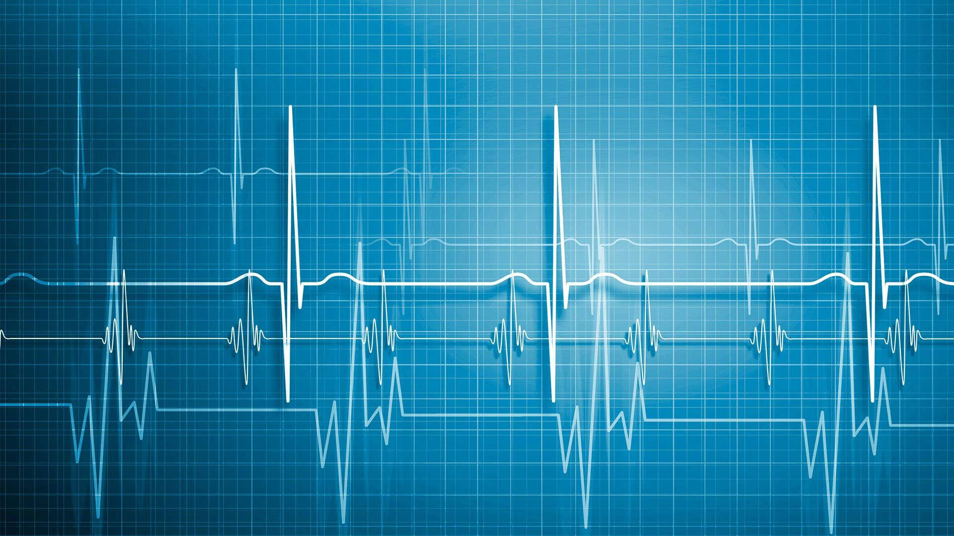 Frecuenciacardíaca Médica En Azul Fondo de pantalla