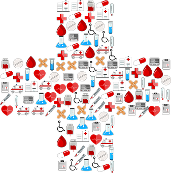 Medical Symbols Cross Formation PNG